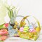 Wrapables Easter Gift Baskets with Handle, Treat Boxes for Eggs, Cookies and Candy, Set of 12, Vibrant Easter Eggs
